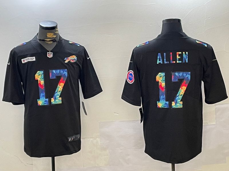 Men Buffalo Bills #17 Allen Black Rainbow 2024 Nike Limited NFL Jersey style 1->baltimore ravens->NFL Jersey